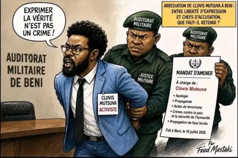 Image Beni:
Arrestation arbitraire de militant de la démocratie et la bonne gouvernance, Monsieur Clovis Mutsuva. La population de Beni exige sa libération car il ne fait que dénoncé plus haut ce que tout le monde denoce en coulisse.
#freeClovis Muts#
